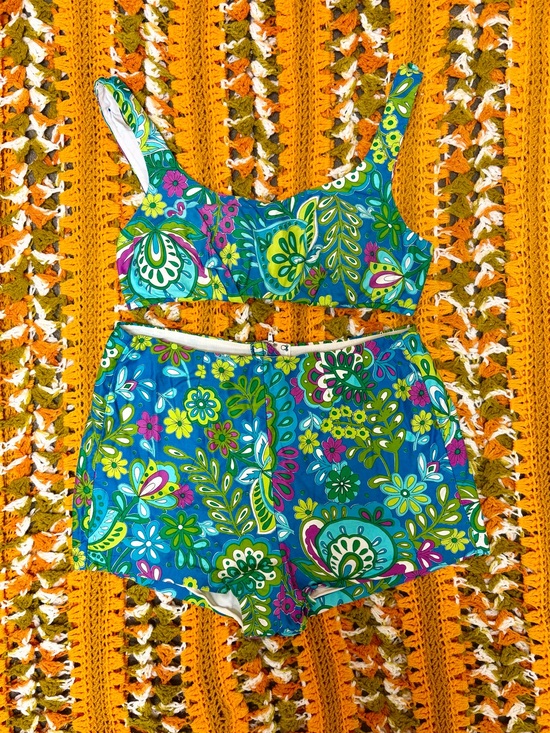 Vintage Other - 60s Vintage 🌿 Rose Marie Reid Cotton Paisley Flower Power Bikini